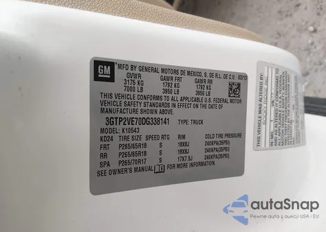 2013 GMC Sierra 1500 Sle из США, поврежденный, VIN 3GTP2VE70DG338141